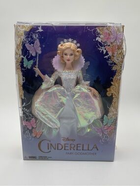 2014 Disney's Cinderella Fairy Godmother Barbie Doll Live Action Mattel CTG59